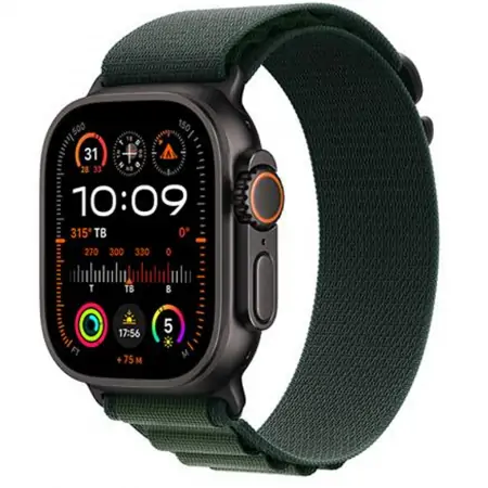 Watch Ultra 2 GPS Cellular 49mm viền Titanium đen dây Alpine, S