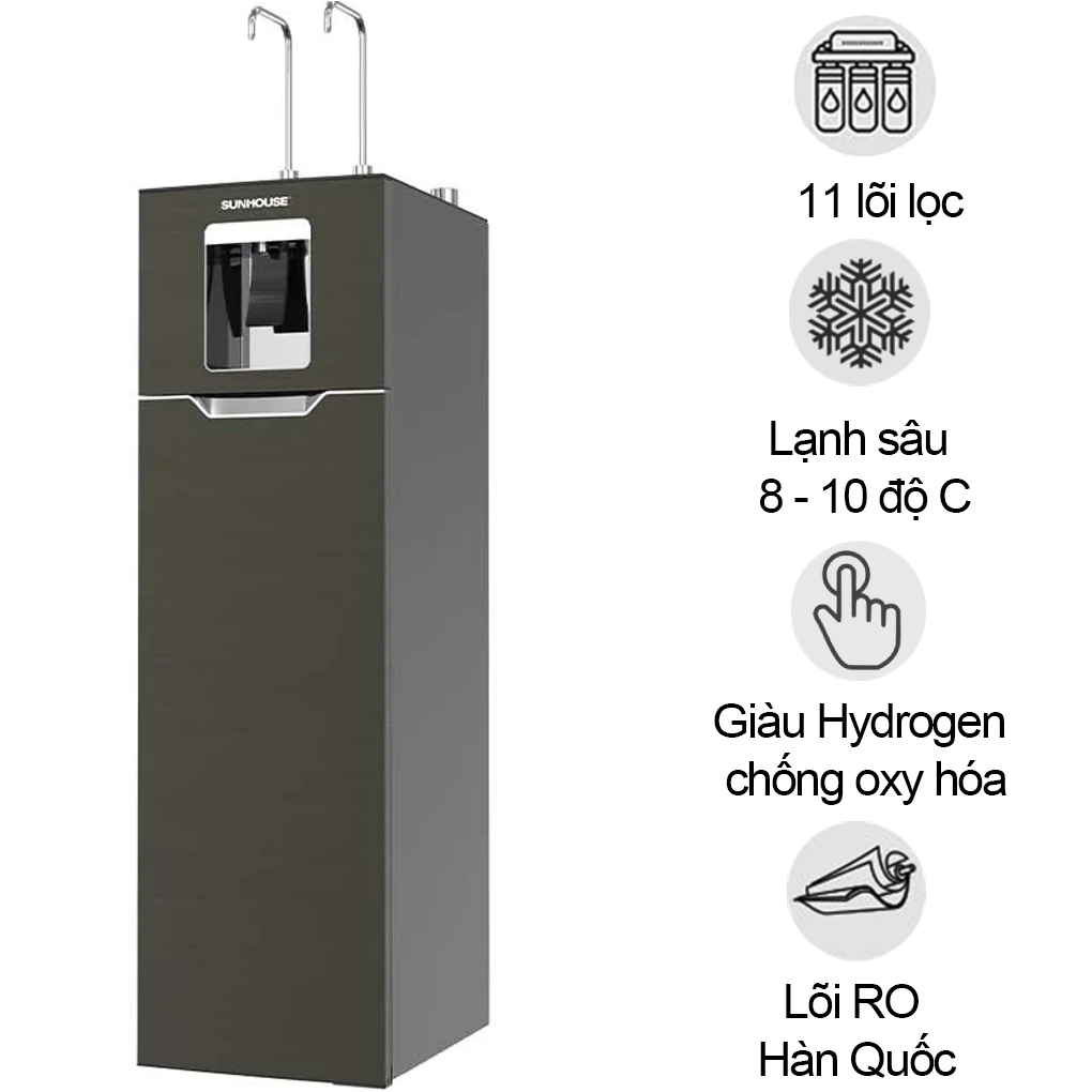 Máy Lọc Nước RO Nóng Nguội Lạnh Hydrogen Sunhouse 11 Lõi UltraX SHA76688SH