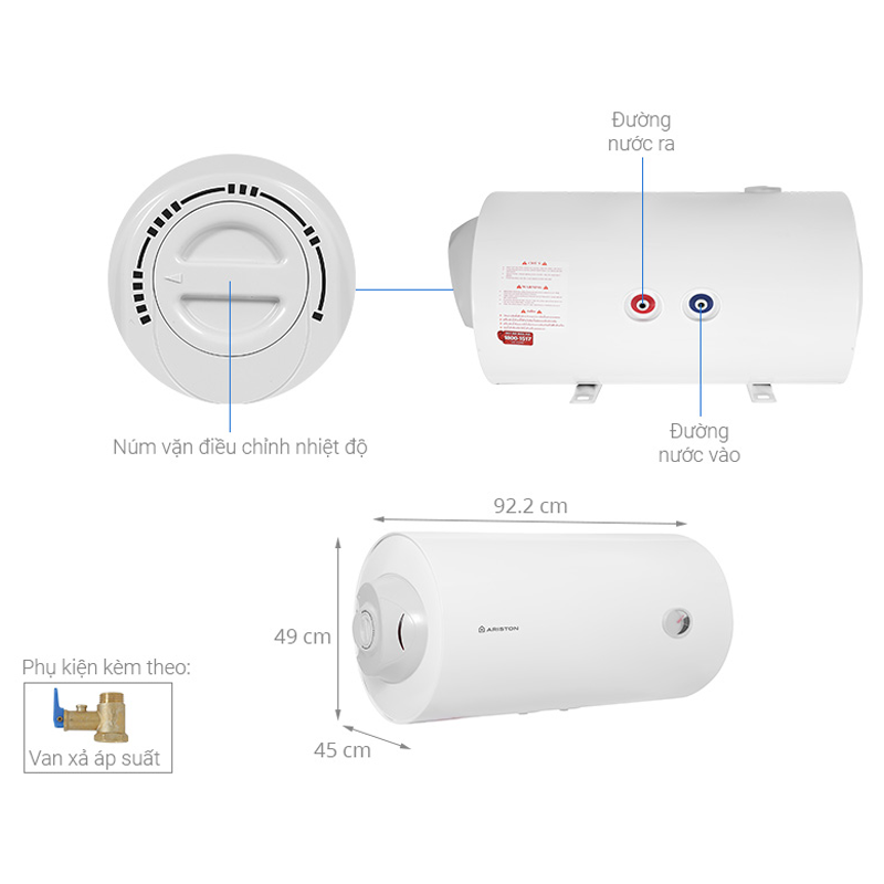 Máy Nước Nóng Gián Tiếp Ariston PRO R 100 H 2.5 FE 100 Lít 6