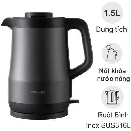 Bình Đun Siêu Tốc Chống Tràn Toshiba KT-15DRTVN(H) 1.5 Lít