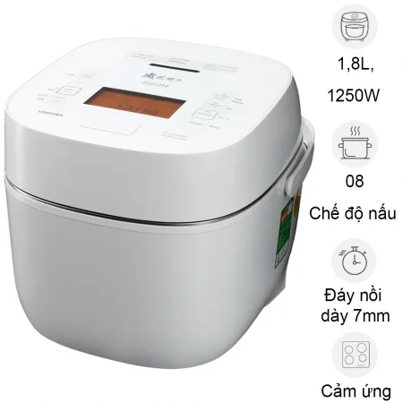 Nồi Cơm Cao Tần Áp Suất Chân Không Toshiba RC-18VXWVN(W) 1.8 Lít - Xuất Xứ Nhật Bản
