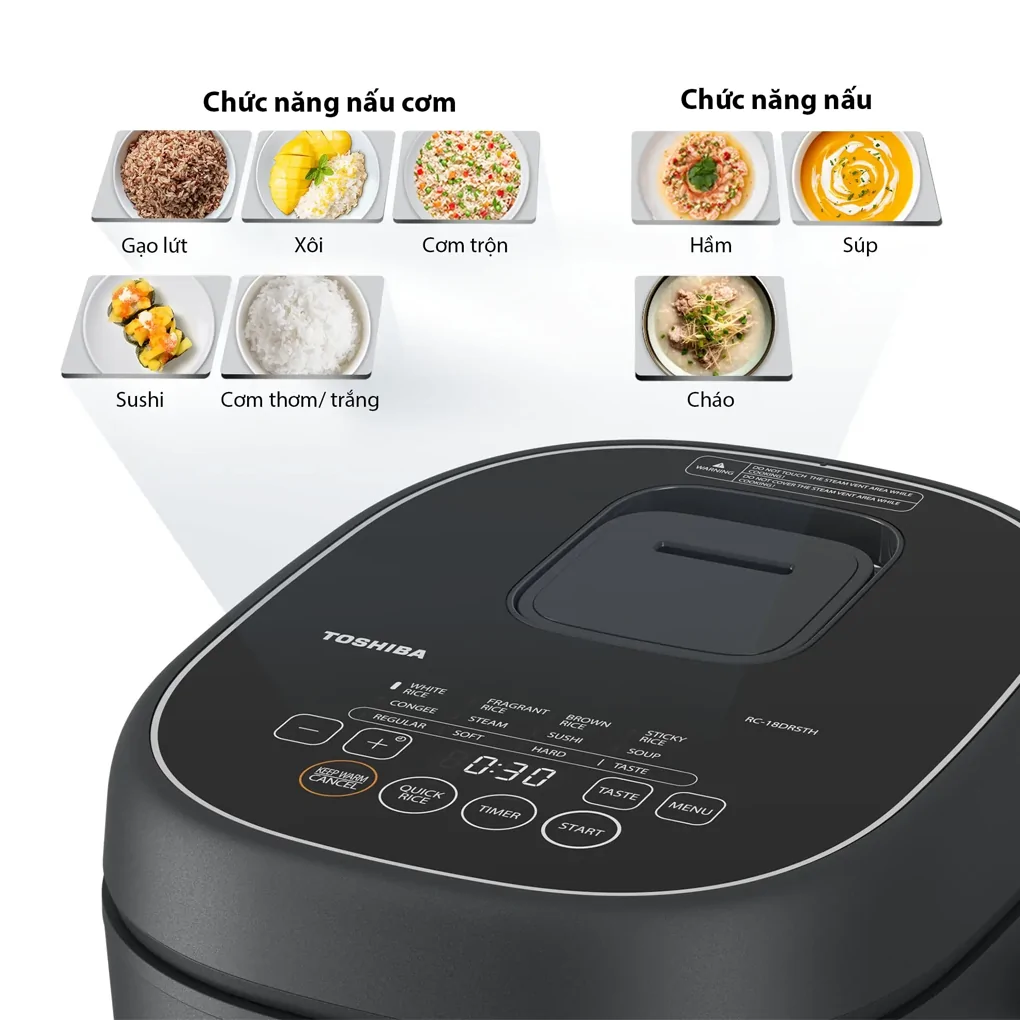 Nồi Cơm Điện Tử Toshiba RC-18DR4TVN(H) - 1.8 Lít - Xuất Xứ Thái Lan 12