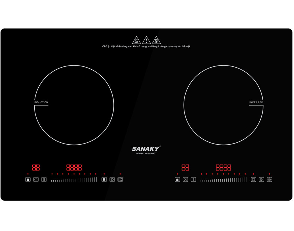 Bếp Đôi Điện Từ Và Hồng Ngoại Sanaky VH-2500HGT