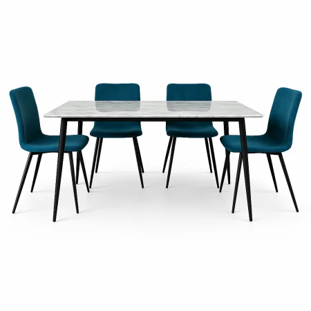 B&agrave;n Ăn Bộ MLM-181357 + 4 Ghế Ăn MLM-181311 Xanh