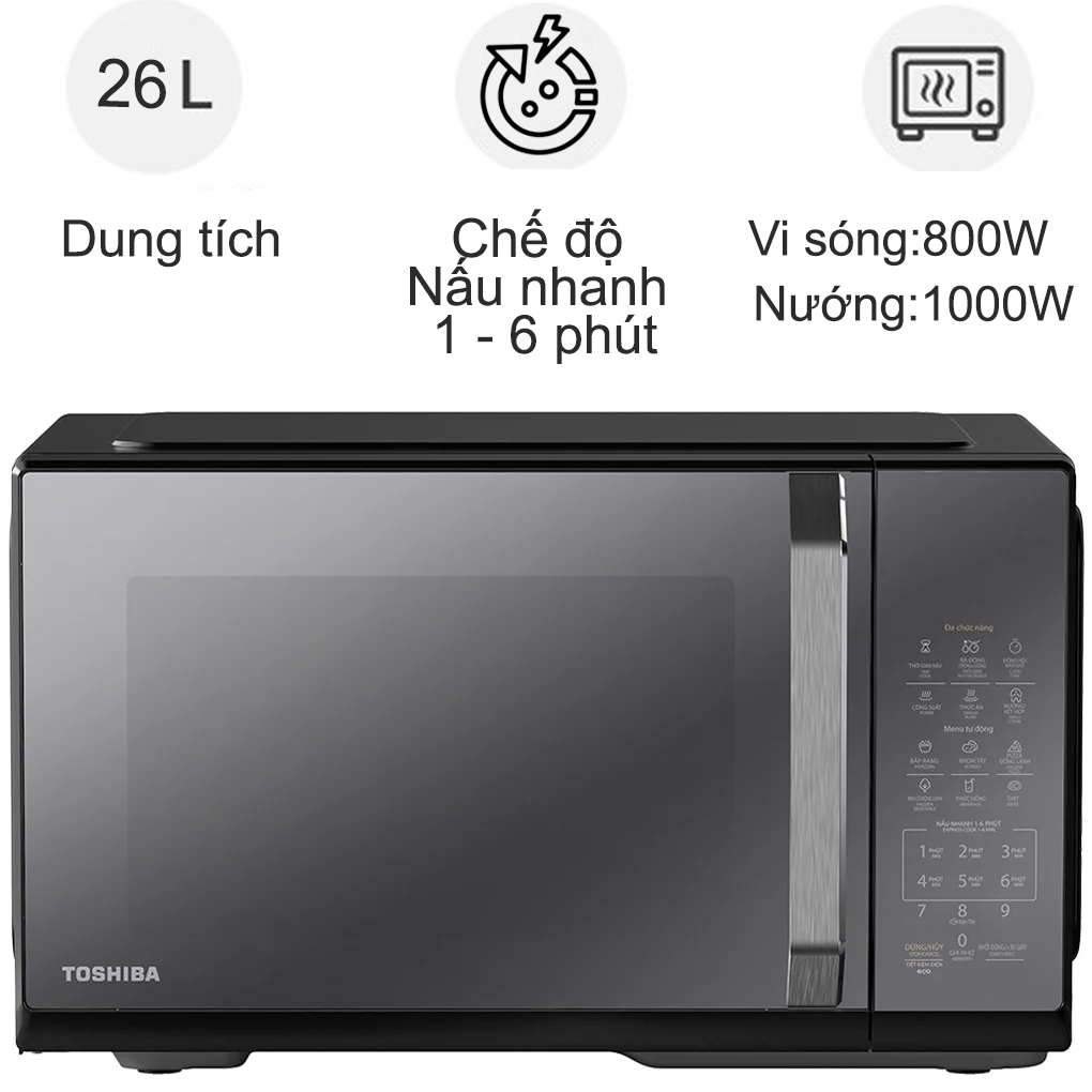 Lò Vi Sóng Có Nướng Toshiba MW3-EG26PE(BM) VN 26 Lít - Thái Lan