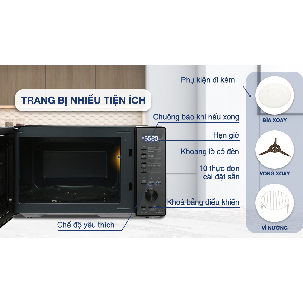 Lò Vi Sóng Có Nướng Electrolux EMG25D22BM 25 Lít 9