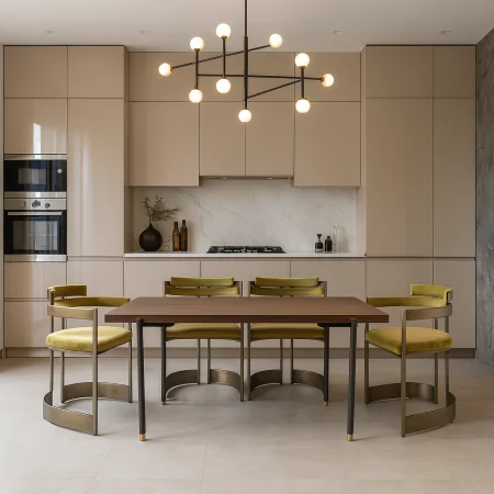 Bộ Bàn ăn Bosa CP1710D-V36W + Ghế ăn Ivy DC 6366 Xanh