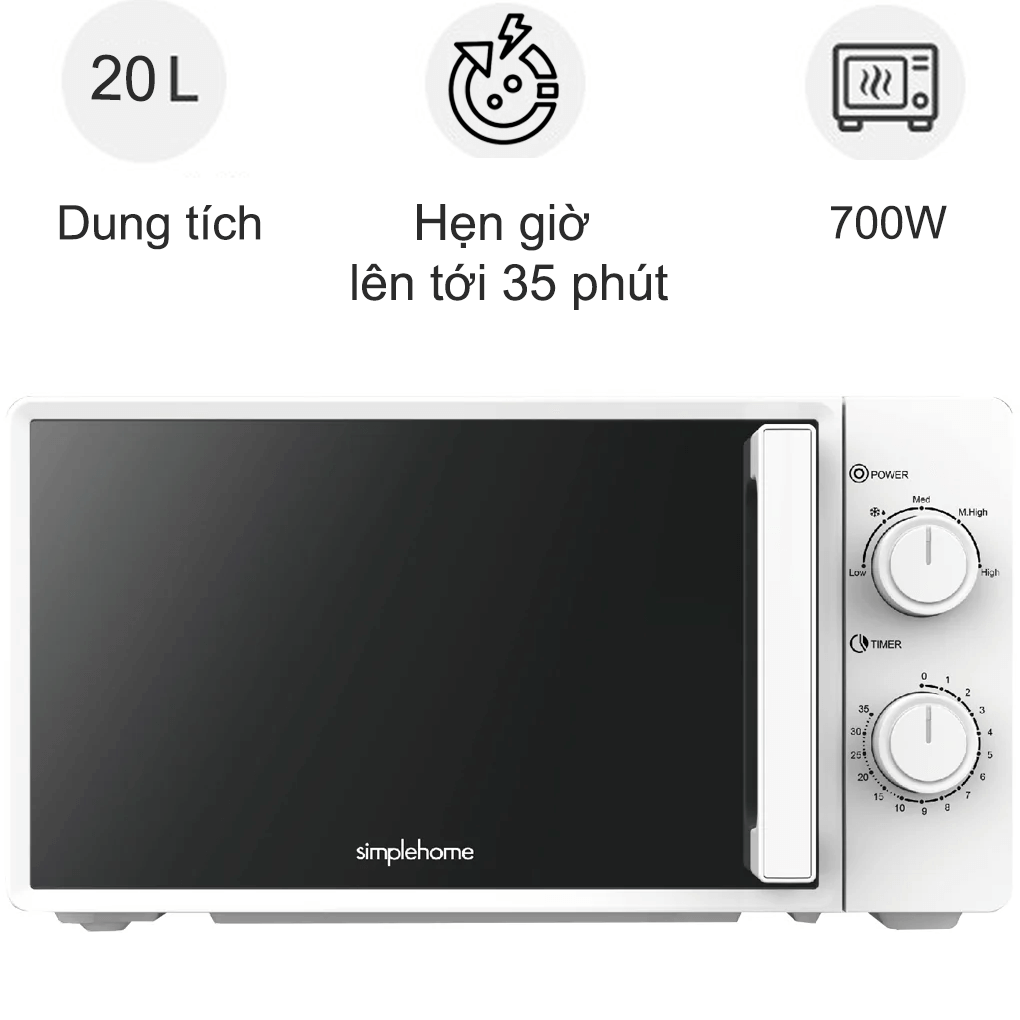 Lò Vi Sóng Simplehome F20MXP07-G70 20 Lít