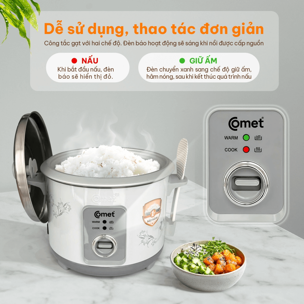 Nồi Cơm Điện Comet CM8020 1.8 Lít 3