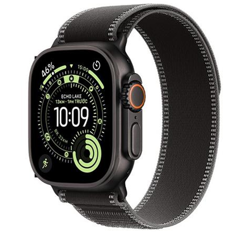 Apple Watch Ultra 3 GPS + Cellular 49mm Black Titanium Case with Black/Charcoal Trail Loop - M/L