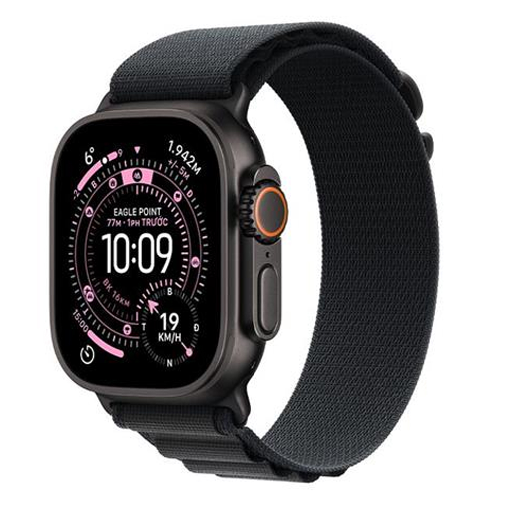 Apple Watch Ultra 3 GPS + Cellular 49mm Black Titanium Case with Black Alpine Loop - Medium