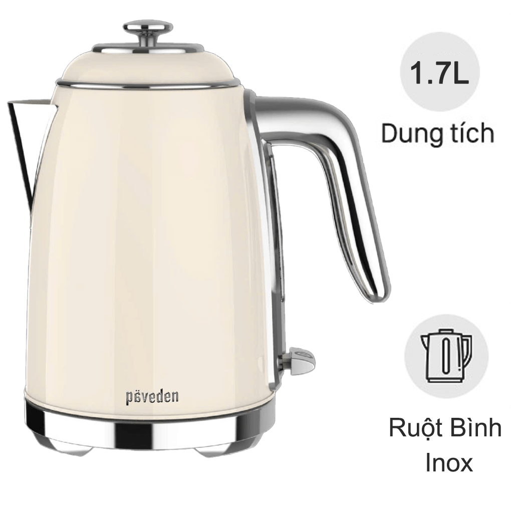 Ấm Đun Siêu Tốc Paveden PKT-1718BE 1.7 Lít