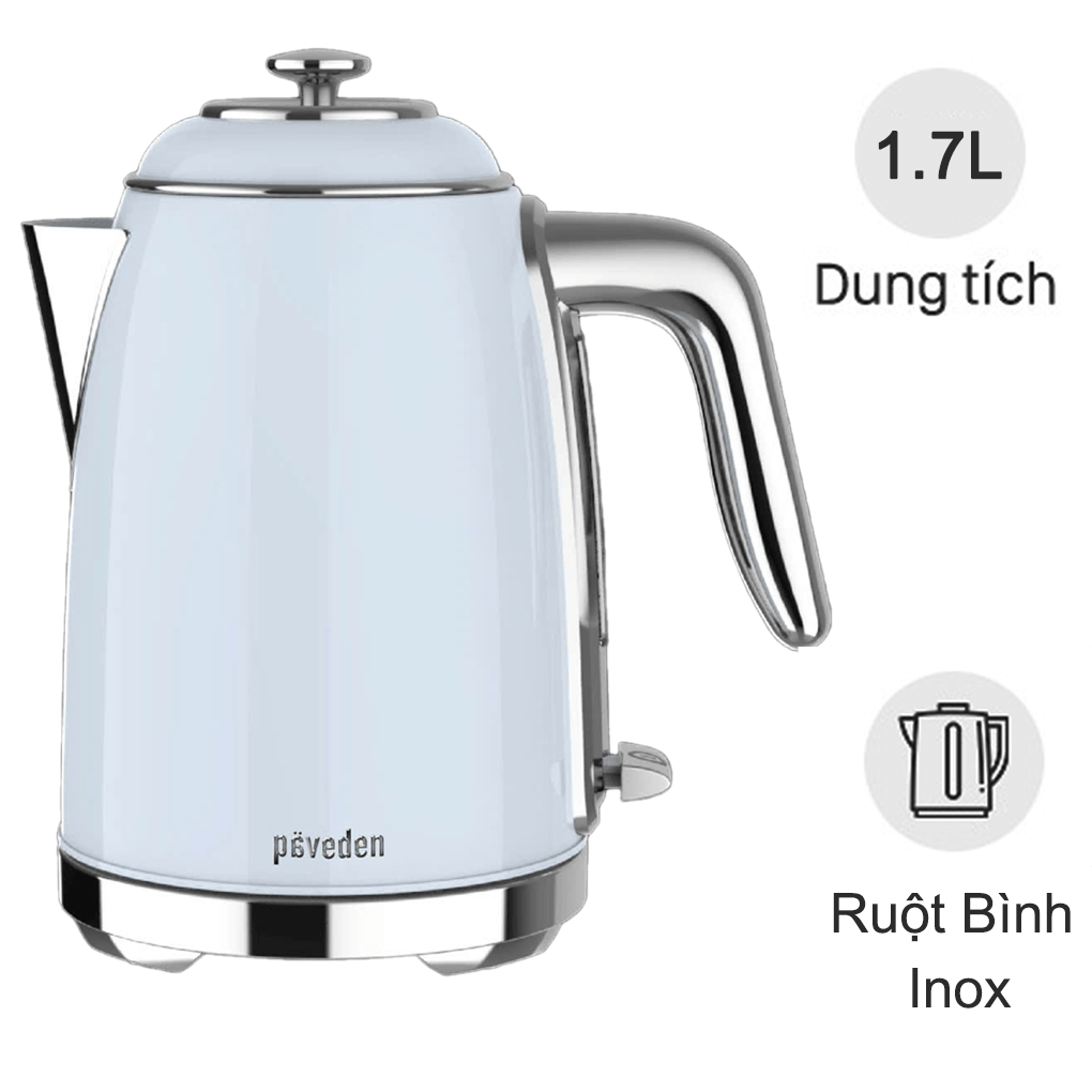 Ấm Đun Siêu Tốc Paveden PKT-1718BL 1.7 Lít