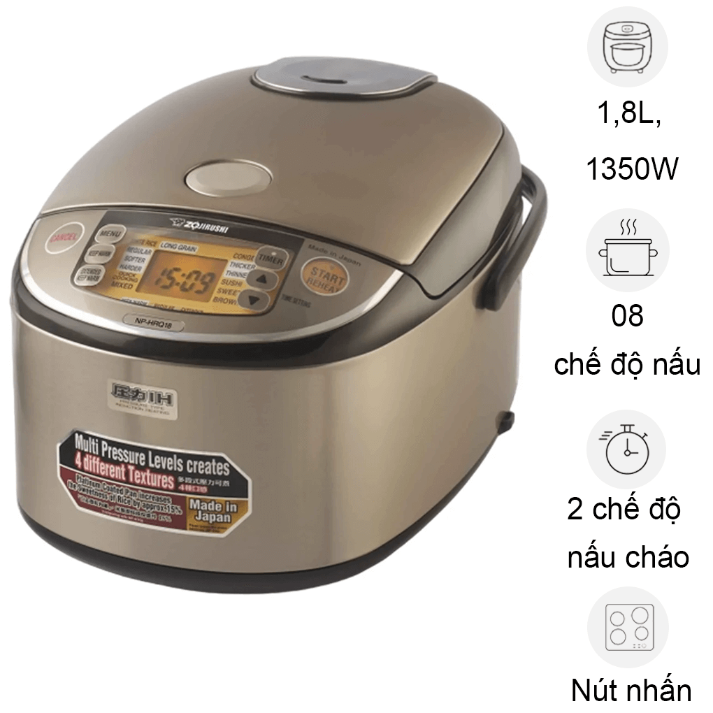 Nồi Cơm Điện Zojirushi NP-HRQ18 1.8 Lít - Xuất Xứ Nhật Bản