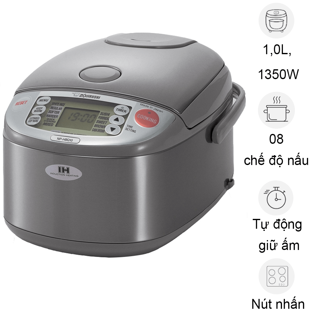 Nồi Cơm Điện Zojirushi NP-HBQ10 1.0 Lít - Xuất Xứ Nhật Bản