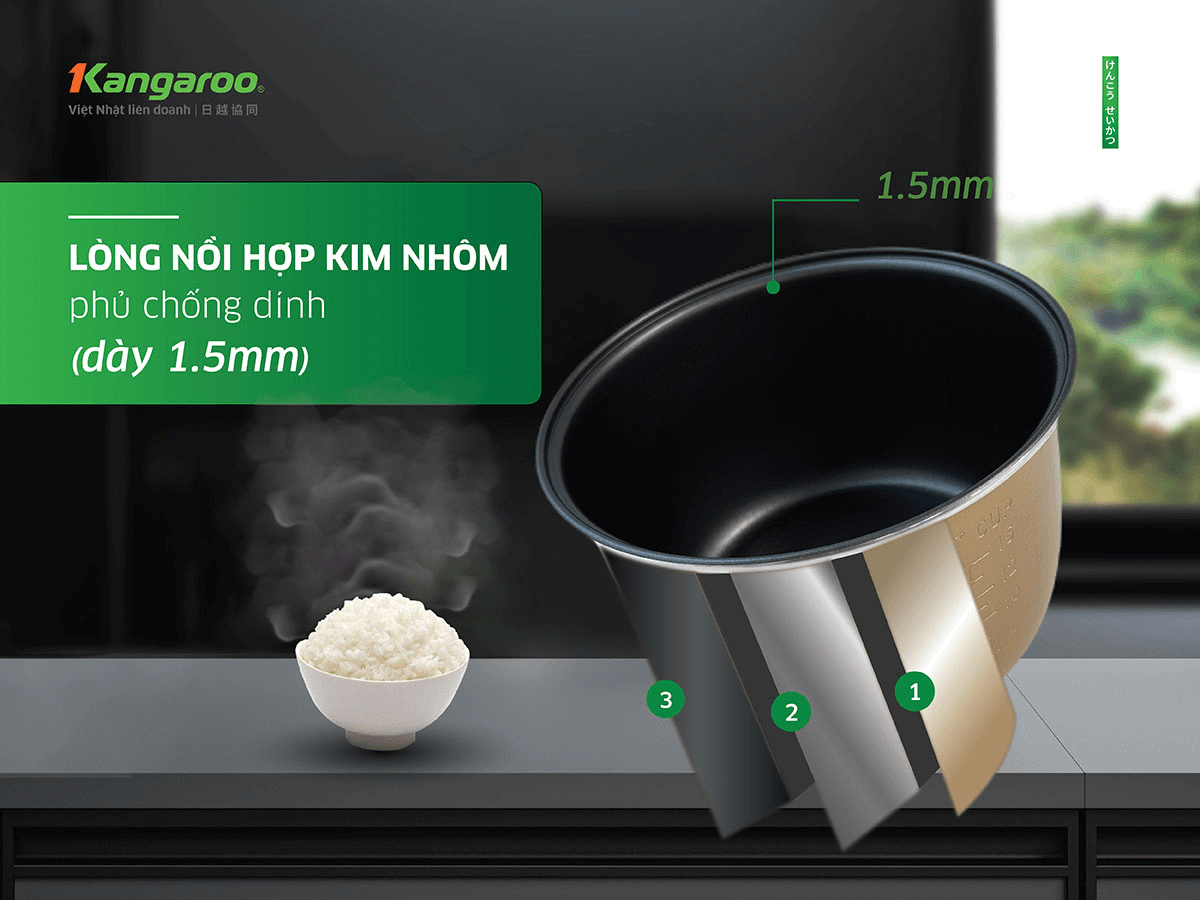 Nồi Cơm Điện Kangaroo KGRC18M3 1.8 Lít 5