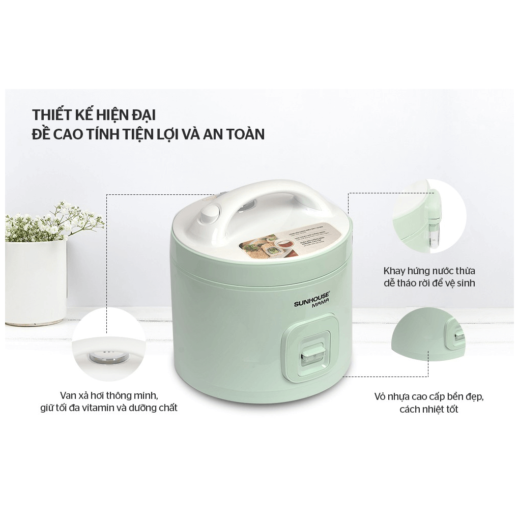 Nồi Cơm Điện Sunhouse Mama SHD8665B 1.8 Lít 3