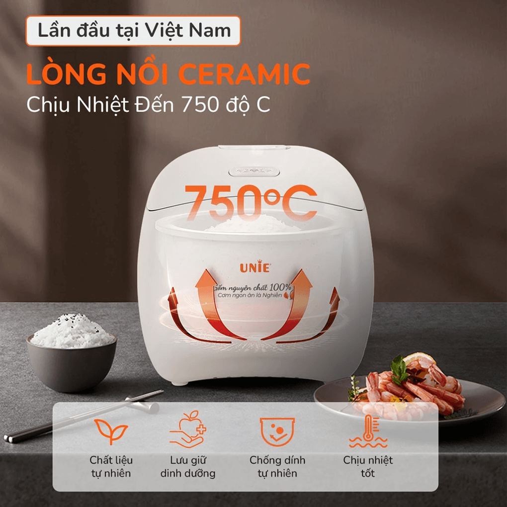 Nồi Cơm Điện Tử Unie URC815 1.5 Lít 4