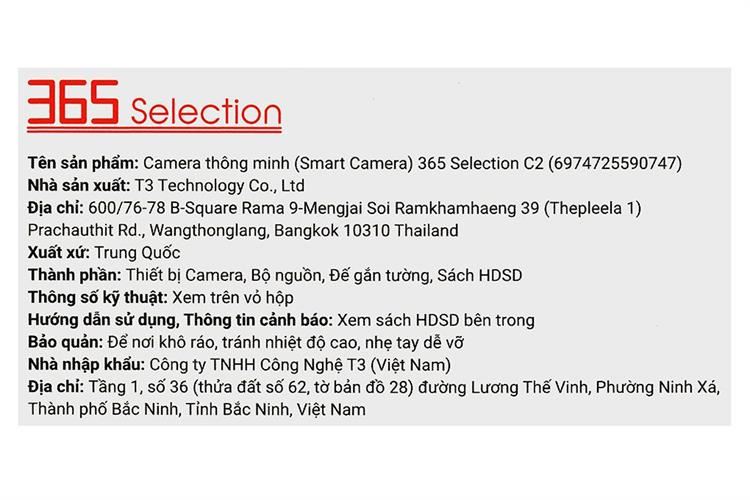Camera IP 360 Độ 365 Selection C2 3