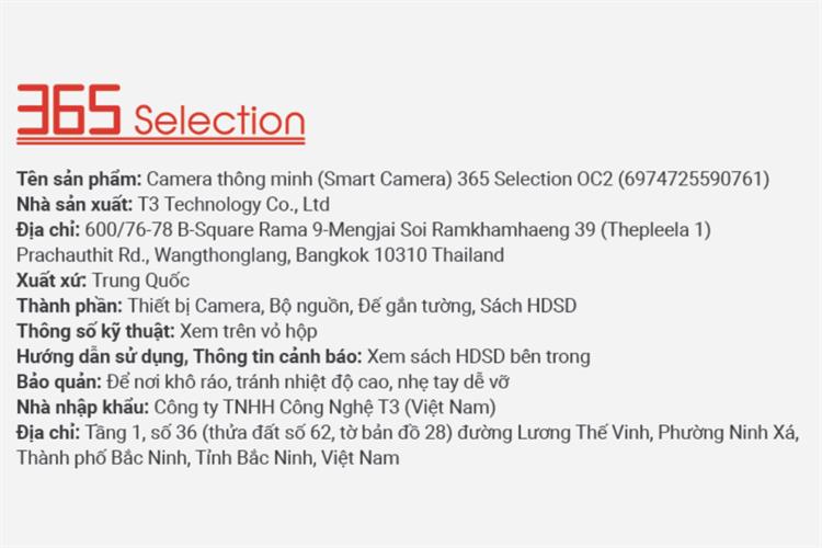 Camera IP Ngoài Trời 360 Độ 365 Selection OC2 3