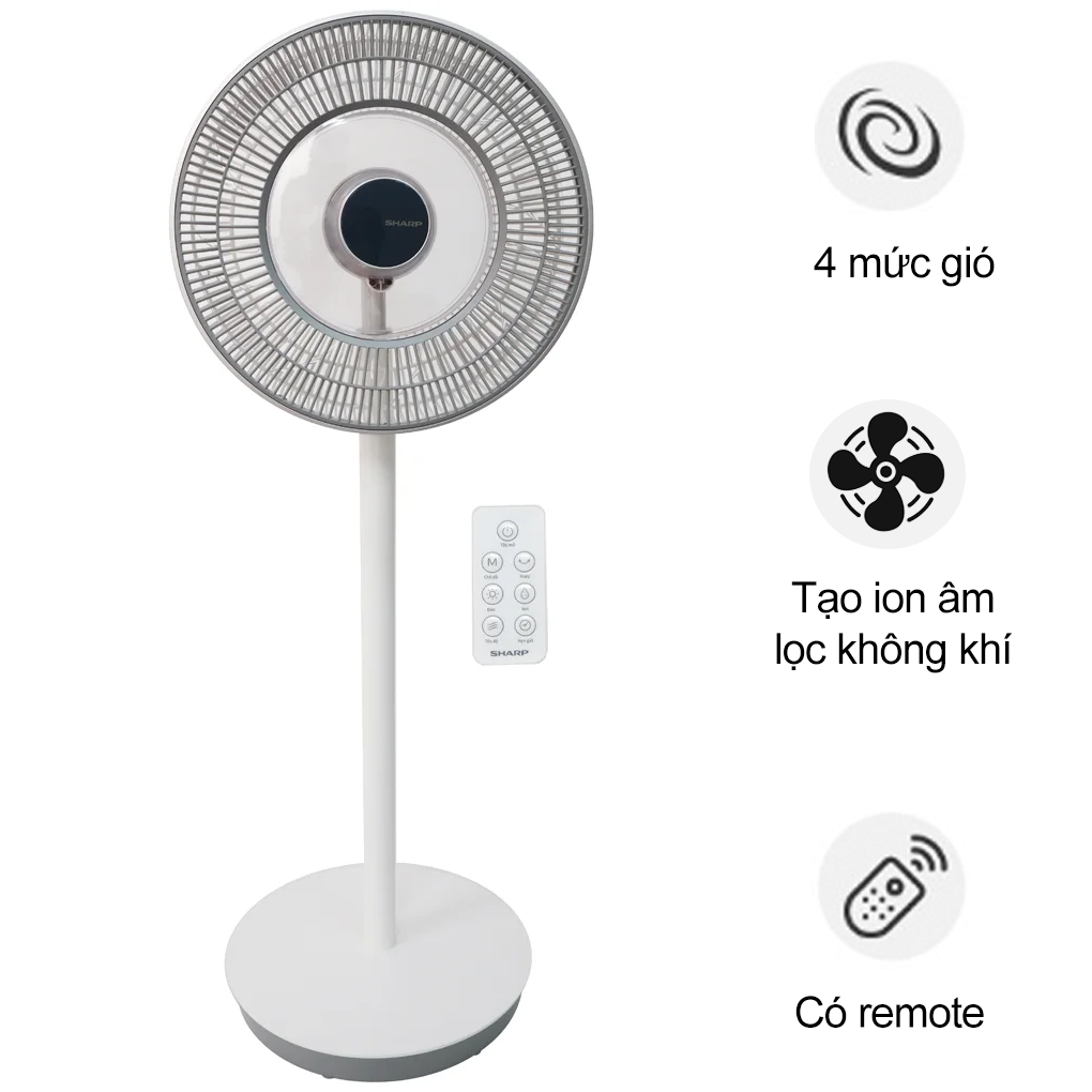Quạt Tuần Hoàn Có Remote Sharp PJ-CD404V-W 24W