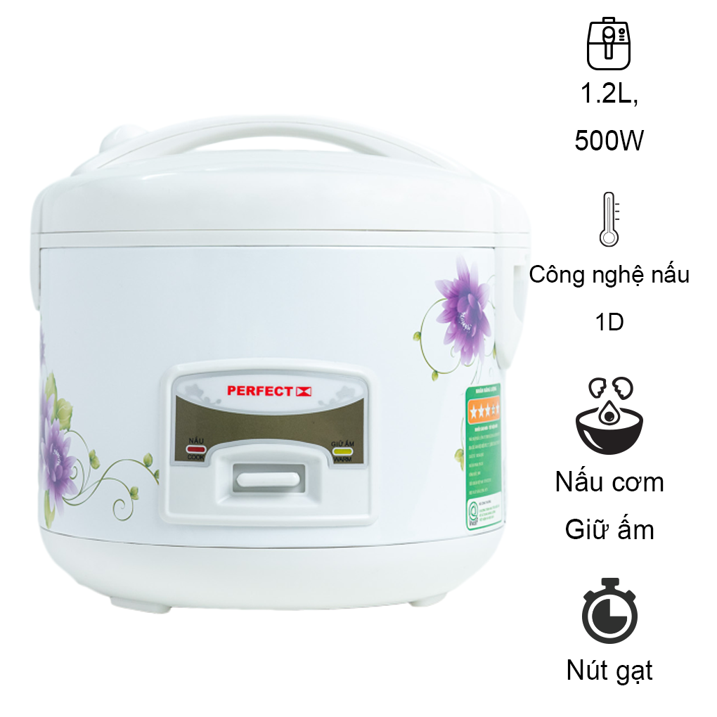 Nồi Cơm Điện Perfect PF-C105 1.2 Lít