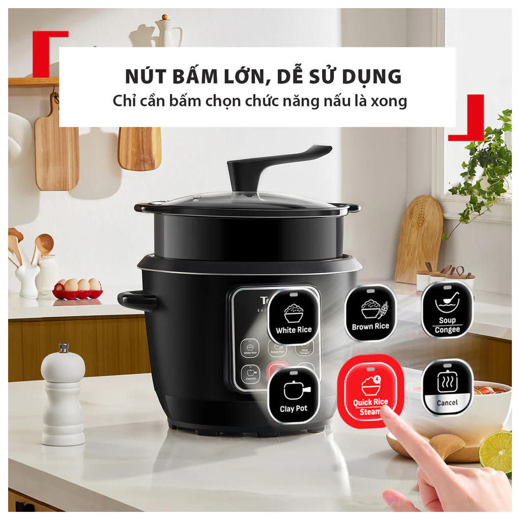 Nồi Cơm Điện Tử Tefal 1.8 Lít RK1088Y0 8