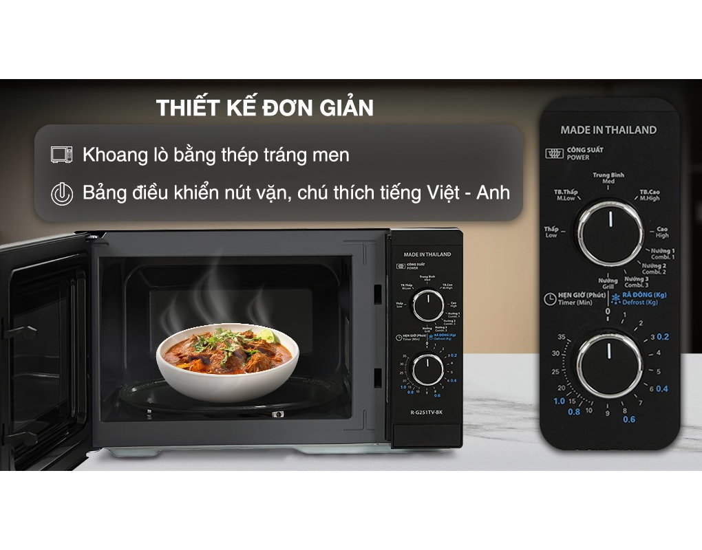 Lò Vi Sóng Có Nướng Sharp R-G251TV-BK 25 Lít - Xuất Xứ Thái Lan 6