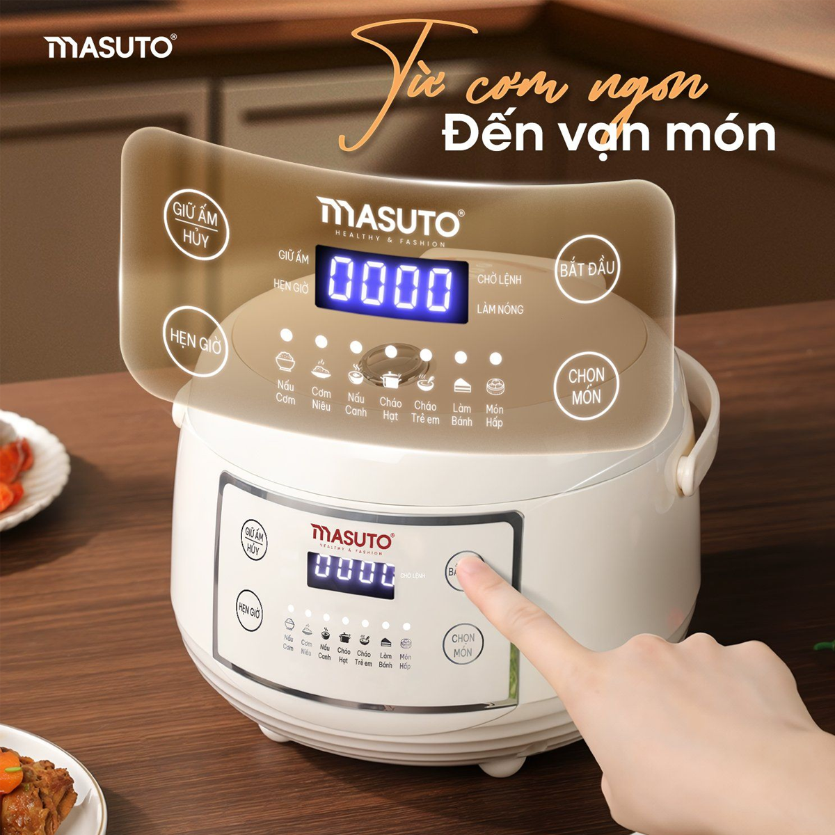 Nồi Cơm Điện Tử Masuto MSCookerAI 1.5 Lít Giọng Nói AI 7