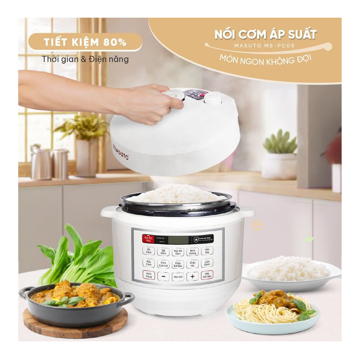 Nồi Cơm Áp Suất Masuto MSPC05 5.0 Lít 1