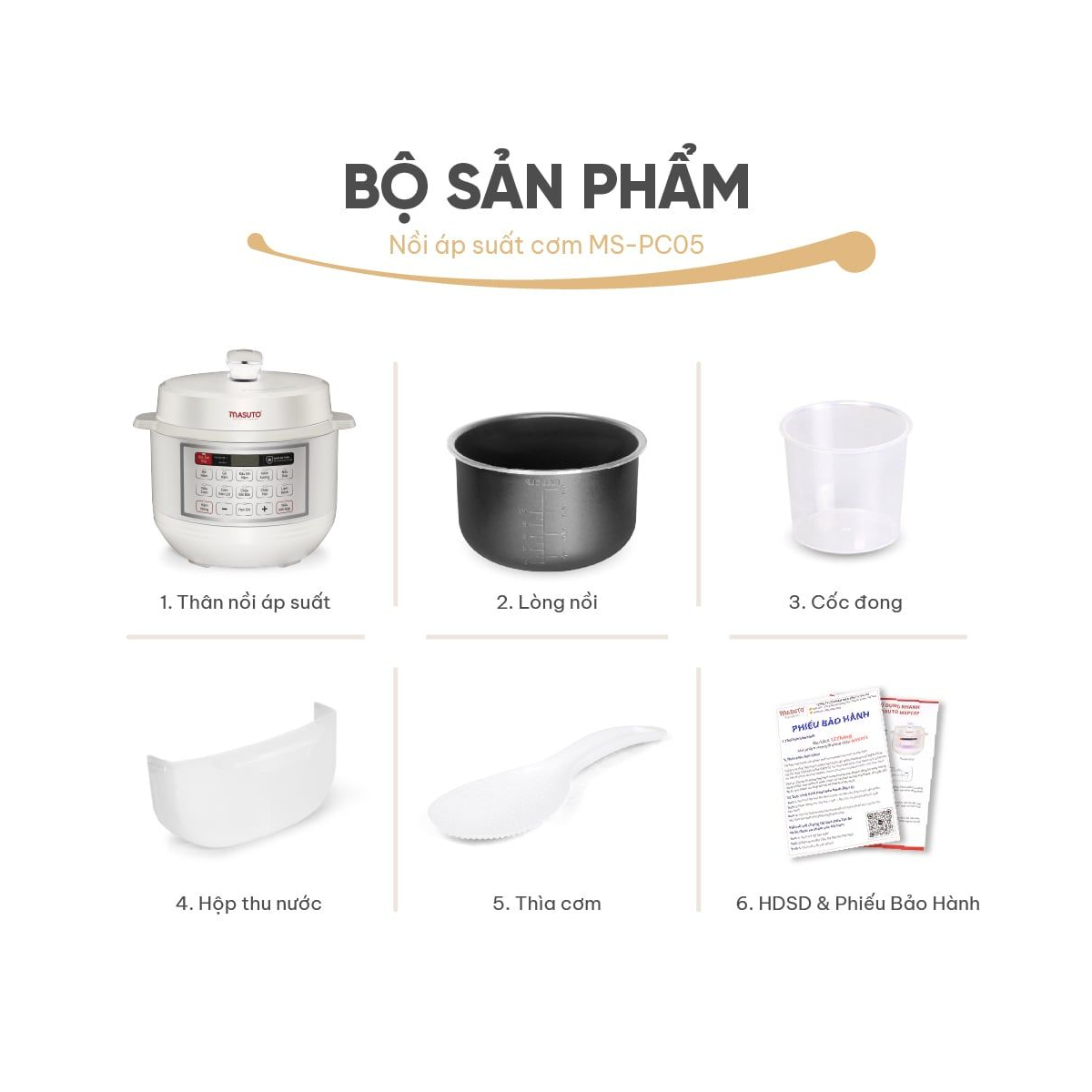 Nồi Cơm Áp Suất Masuto MSPC05 5.0 Lít 2