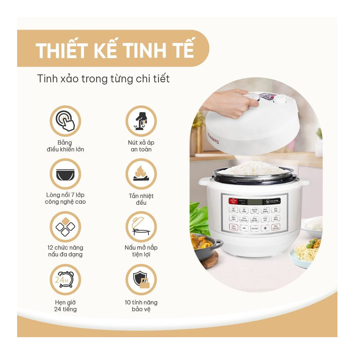 Nồi Cơm Áp Suất Masuto MSPC05 5.0 Lít 9