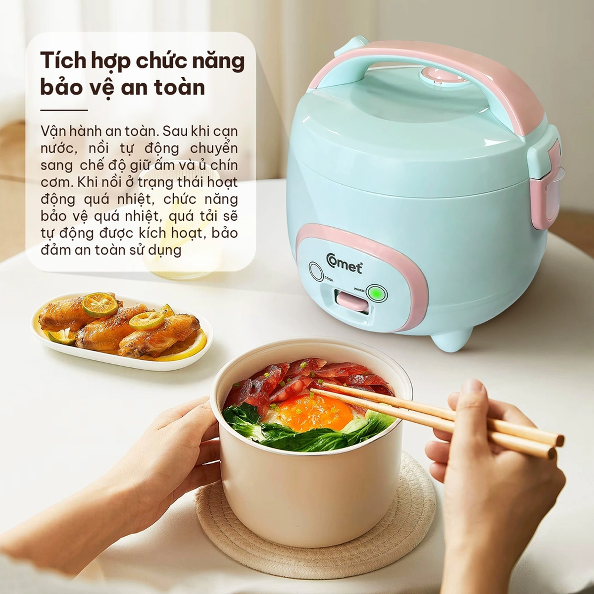 Nồi Cơm Điện Nắp Gài Comet CM8002 5