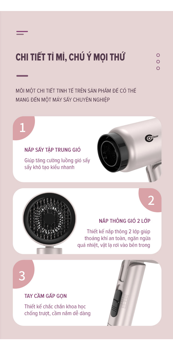 Máy Sấy Tóc Coclear CH6613 1600W