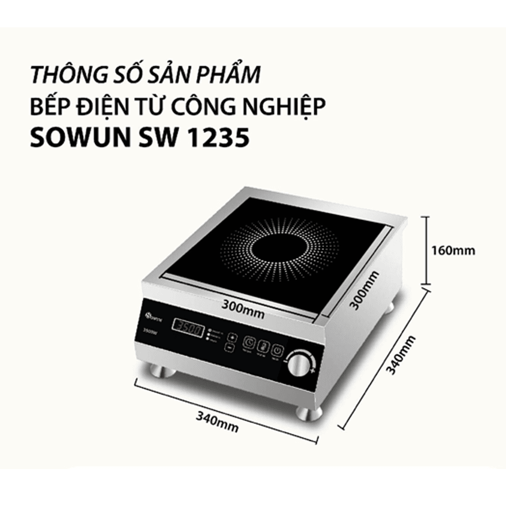 Bếp Từ Đơn Công Nghiệp Sowun SW 1235 3500W