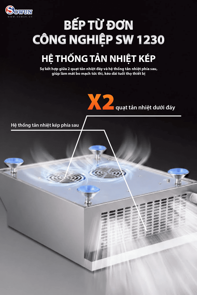 Bếp Từ Đơn Công Nghiệp Sowun SW 1230 3500W