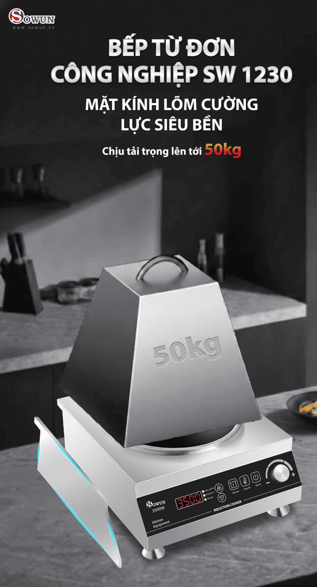 Bếp Từ Đơn Công Nghiệp Sowun SW 1230 3500W