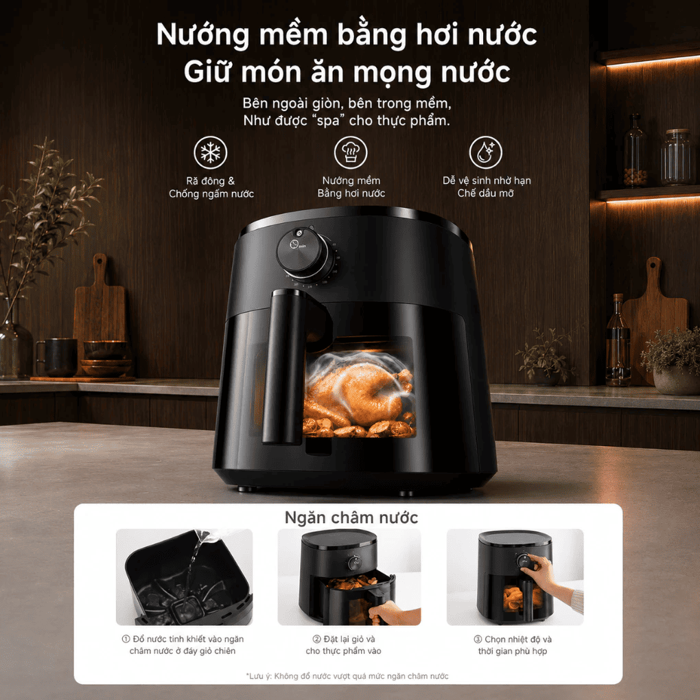 Nồi Chiên Không Dầu Simplus KQZG023BK01-VIP 5 Lít