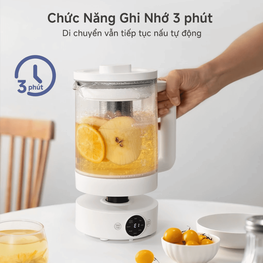 Ấm Điện Pha Trà Dưỡng Sinh Simplus YSHU001WH02