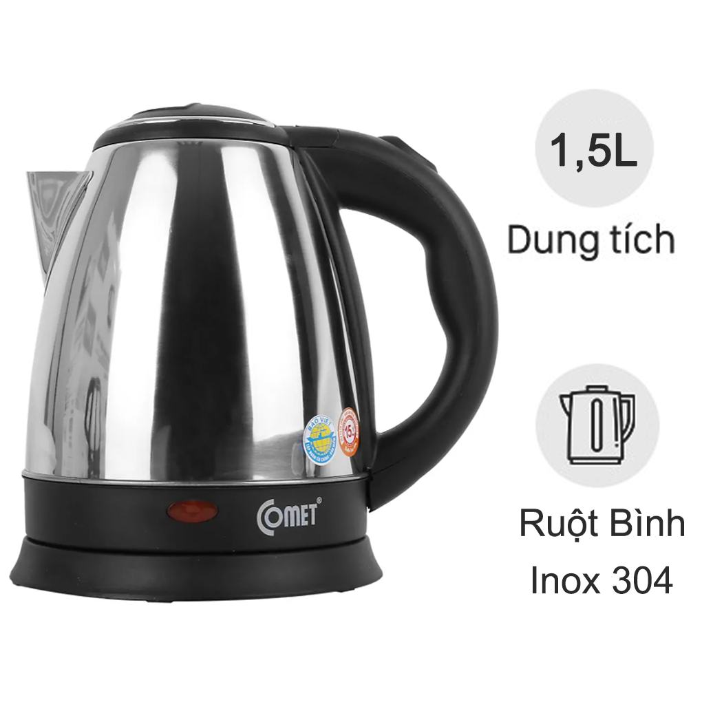 Bình đun siêu tốc 1.5 lít Comet CM8215  (Sản phẩm trưng bày)
