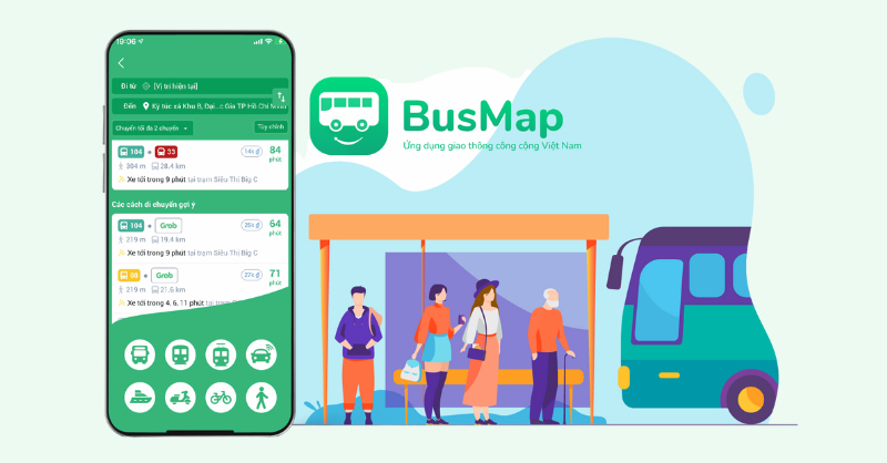 Ứng dụng Busmap: tìm đường và tra cứu tuyến xe buýt thông minh