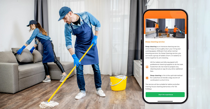 GIAO DIỆN APP VỆ SINH NHÀ THÔNG MINH VÀ CHUYÊN NGHIỆP