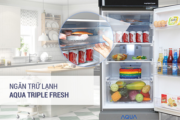 Bạn đ&atilde; biết những t&iacute;nh năng "thần th&aacute;nh" đến từ ngăn Triple Fresh của tủ lạnh AQUA hay chưa?