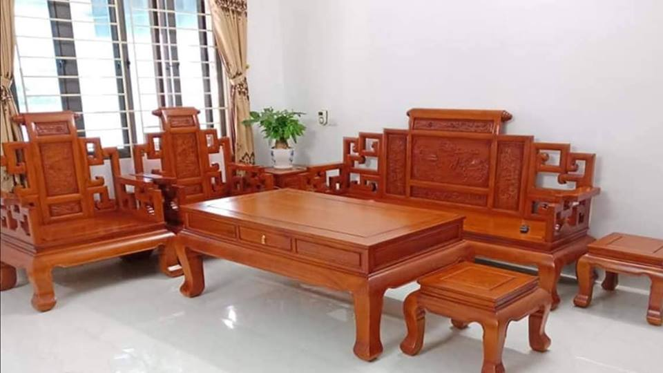 mẫu ghế sofa gỗ đơn giản hiện đại cho không gian nhà đẹp