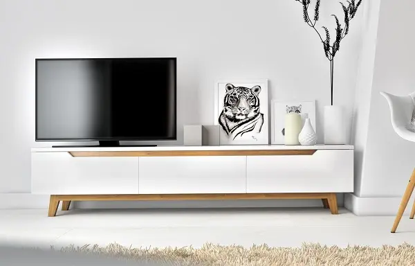 What are some beautiful wooden TV shelf designs?