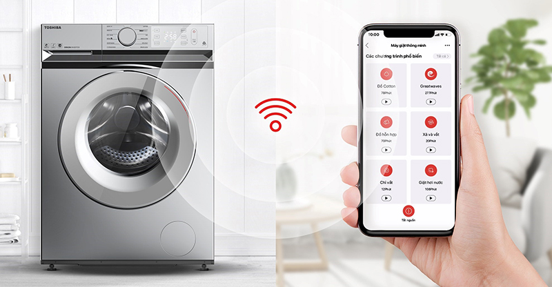 Điều khiển m&aacute;y giặt Toshiba bằng điện thoại với ứng dụng TSmartLife