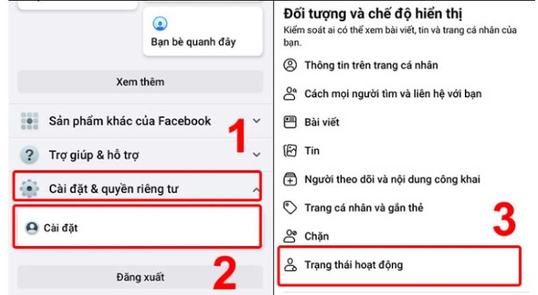 cách tắt trạng thái trên facebook