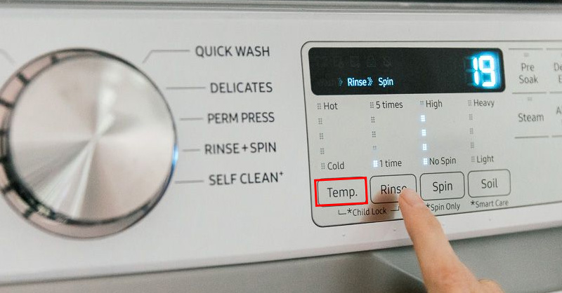 Cách sử dụng và tác dụng của chế độ Temp trên máy giặt