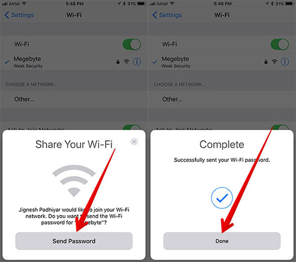 Chia sẻ mật khẩu Wi-Fi với bạn bè từ iPhone và iPad