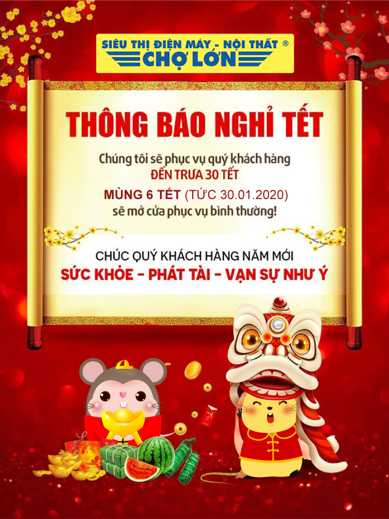 THÔNG BÁO NGHỈ TẾT CANH TÝ 2020